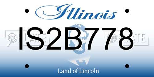 IS2B778 Illinois License Plate