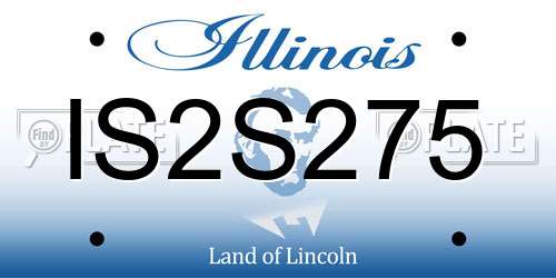 IS2S275 Illinois License Plate