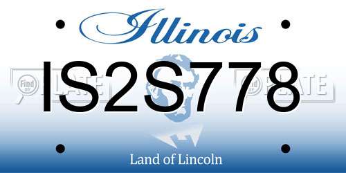 IS2S778 Illinois License Plate