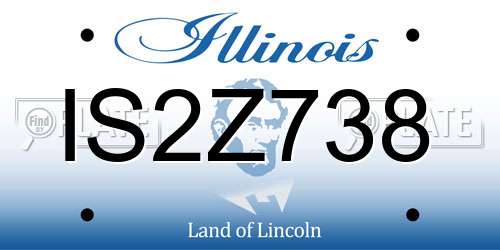 IS2Z738 Illinois License Plate