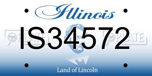 IS34572 Illinois License Plate