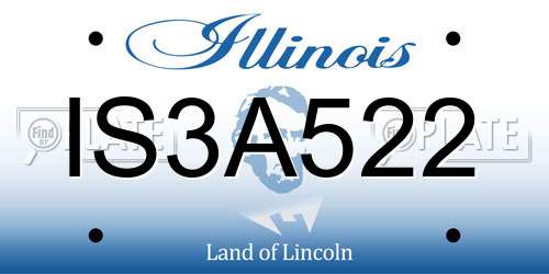 IS3A522 Illinois License Plate