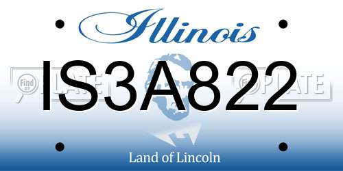 IS3A822 Illinois License Plate