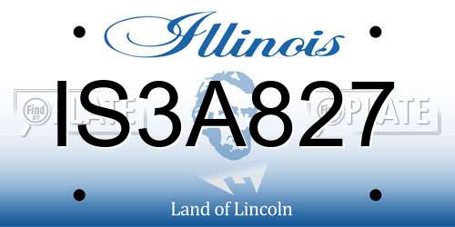 IS3A827 Illinois License Plate