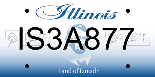 IS3A877 Illinois License Plate