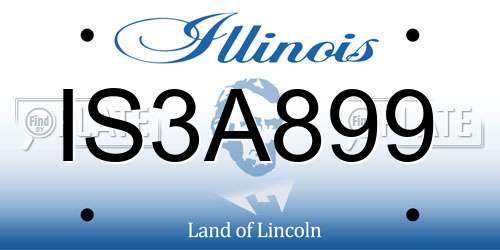 IS3A899 Illinois License Plate
