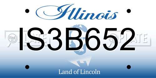 IS3B652 Illinois License Plate
