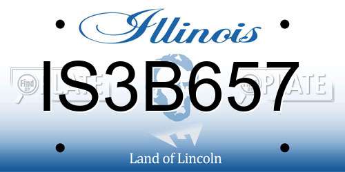 IS3B657 Illinois License Plate