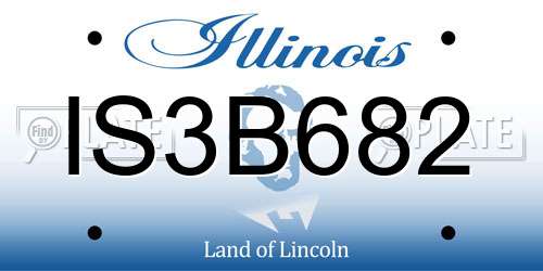 IS3B682 Illinois License Plate