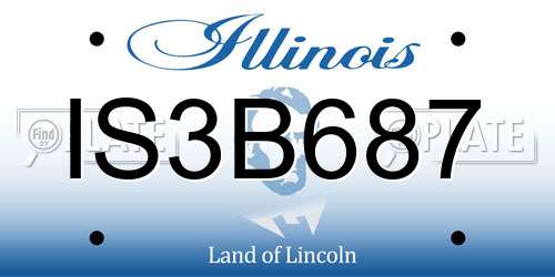IS3B687 Illinois License Plate
