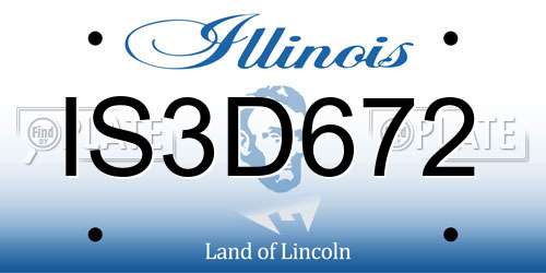 IS3D672 Illinois License Plate