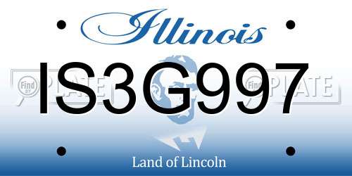 IS3G997 Illinois License Plate