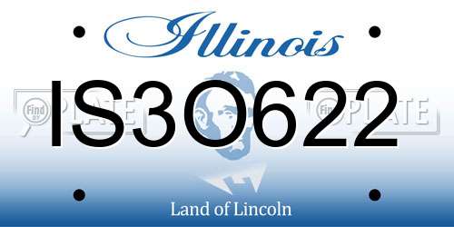 IS3O622 Illinois License Plate