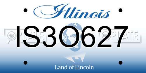 IS3O627 Illinois License Plate
