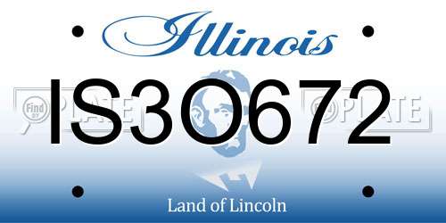 IS3O672 Illinois License Plate