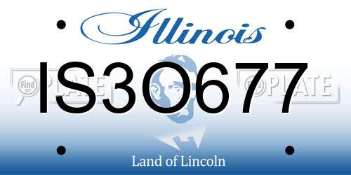 IS3O677 Illinois License Plate