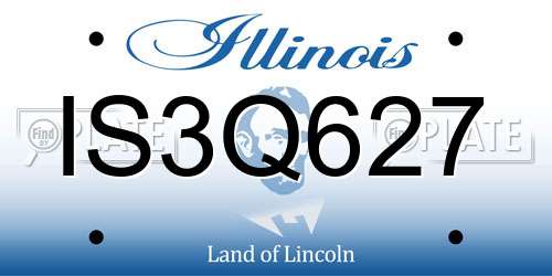 IS3Q627 Illinois License Plate