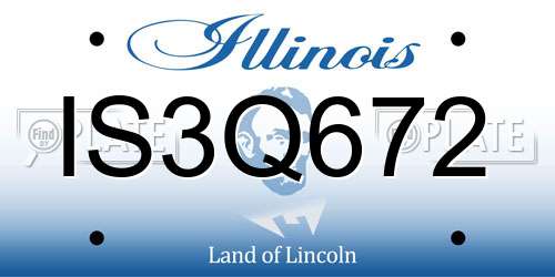 IS3Q672 Illinois License Plate