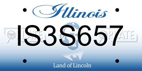 IS3S657 Illinois License Plate