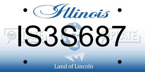IS3S687 Illinois License Plate
