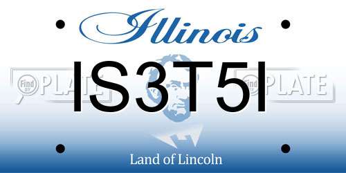 IS3T5I Illinois License Plate