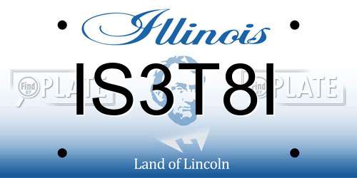IS3T8I Illinois License Plate