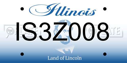 IS3Z008 Illinois License Plate