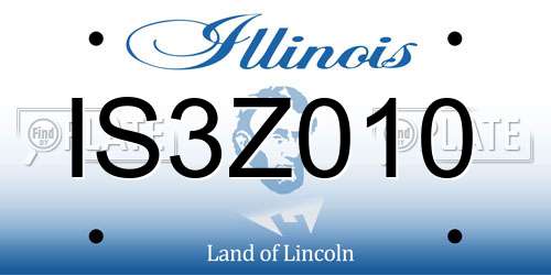 IS3Z010 Illinois License Plate