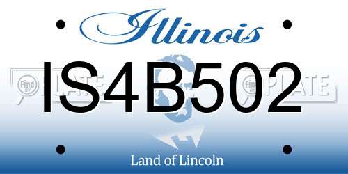 IS4B502 Illinois License Plate