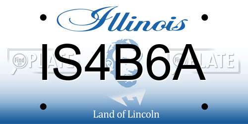 IS4B6A Illinois License Plate