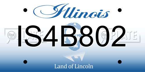 IS4B802 Illinois License Plate