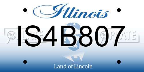 IS4B807 Illinois License Plate