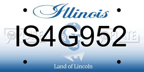 IS4G952 Illinois License Plate