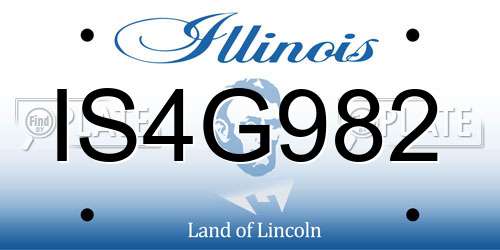 IS4G982 Illinois License Plate