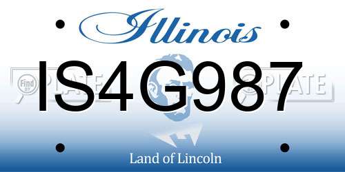 IS4G987 Illinois License Plate