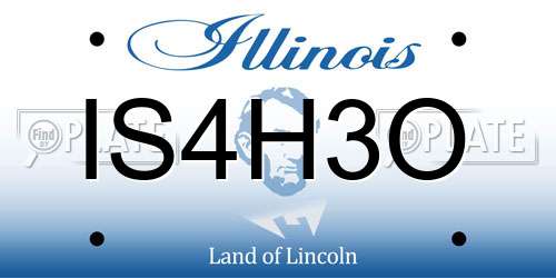IS4H3O Illinois License Plate