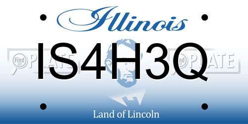 IS4H3Q Illinois License Plate