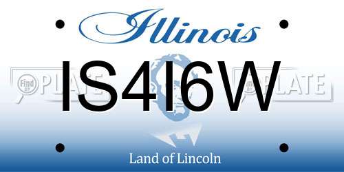 IS4I6W Illinois License Plate