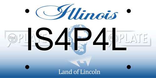 IS4P4L Illinois License Plate