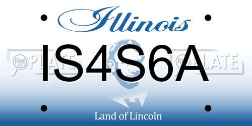 IS4S6A Illinois License Plate
