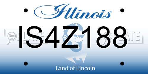 IS4Z188 Illinois License Plate