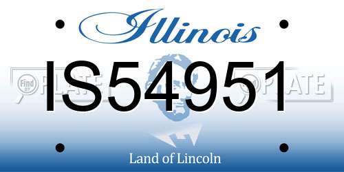 IS54951 Illinois License Plate