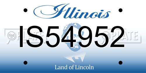 IS54952 Illinois License Plate