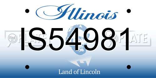IS54981 Illinois License Plate