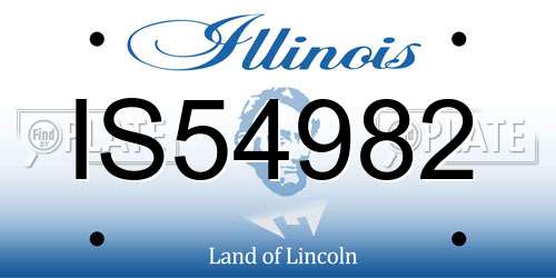 IS54982 Illinois License Plate