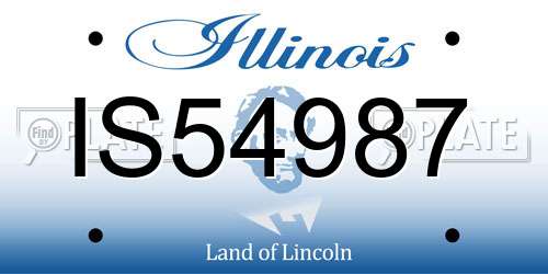 IS54987 Illinois License Plate