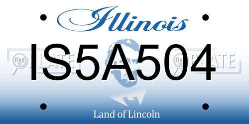 IS5A504 Illinois License Plate