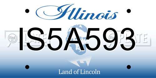IS5A593 Illinois License Plate