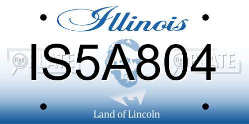 IS5A804 Illinois License Plate