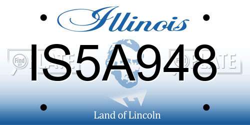 IS5A948 Illinois License Plate